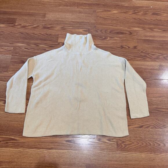 Eileen Fisher yellow Turtleneck Boxy sweater Top size M - Picture 7 of 10